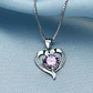 Collar Corazon Cristal Lila Plateado - Miniatura 4