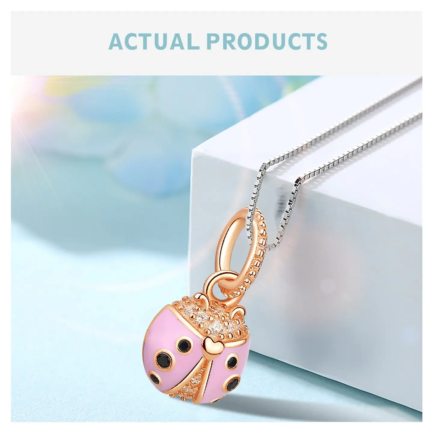 Charm Dije Plata 925 Mariquita Rose Gold 5