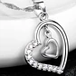 Collar Doble Corazon Interior Plateado - Miniatura 4