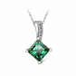 Collar Cristal Verde Cuadrado Plateado - Miniatura 1