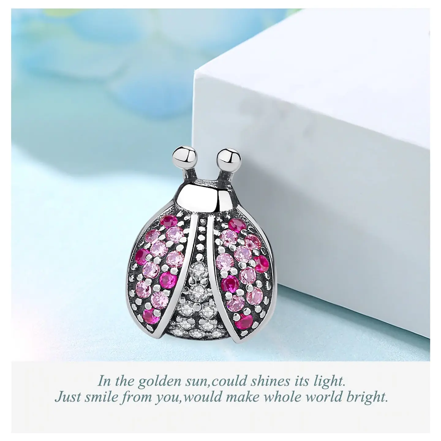 Charm Plata 925 Mariquita Rosada 6