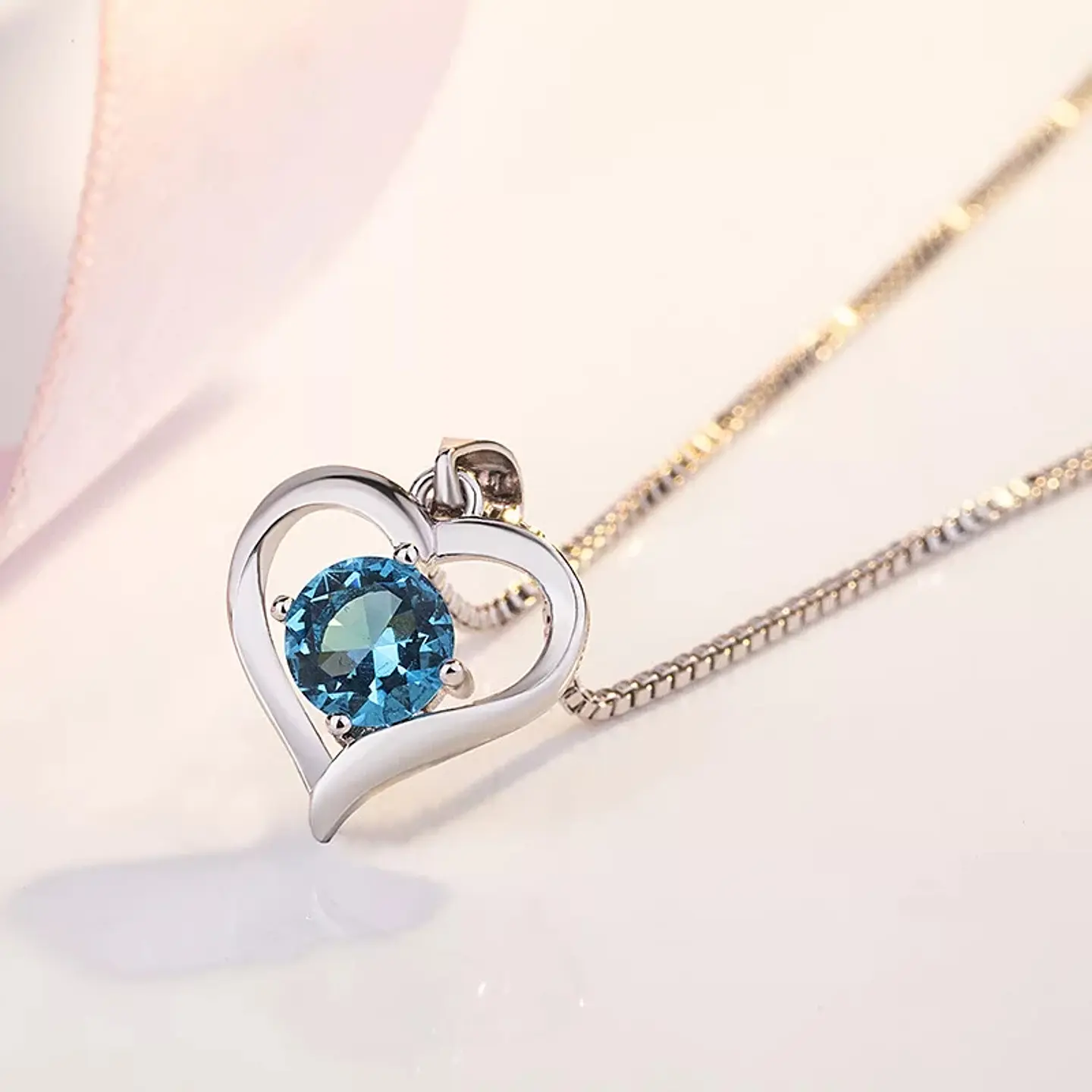 Collar Corazon Elegante Azul 3