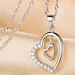 Collar Doble Corazon Interior Plateado - Miniatura 5