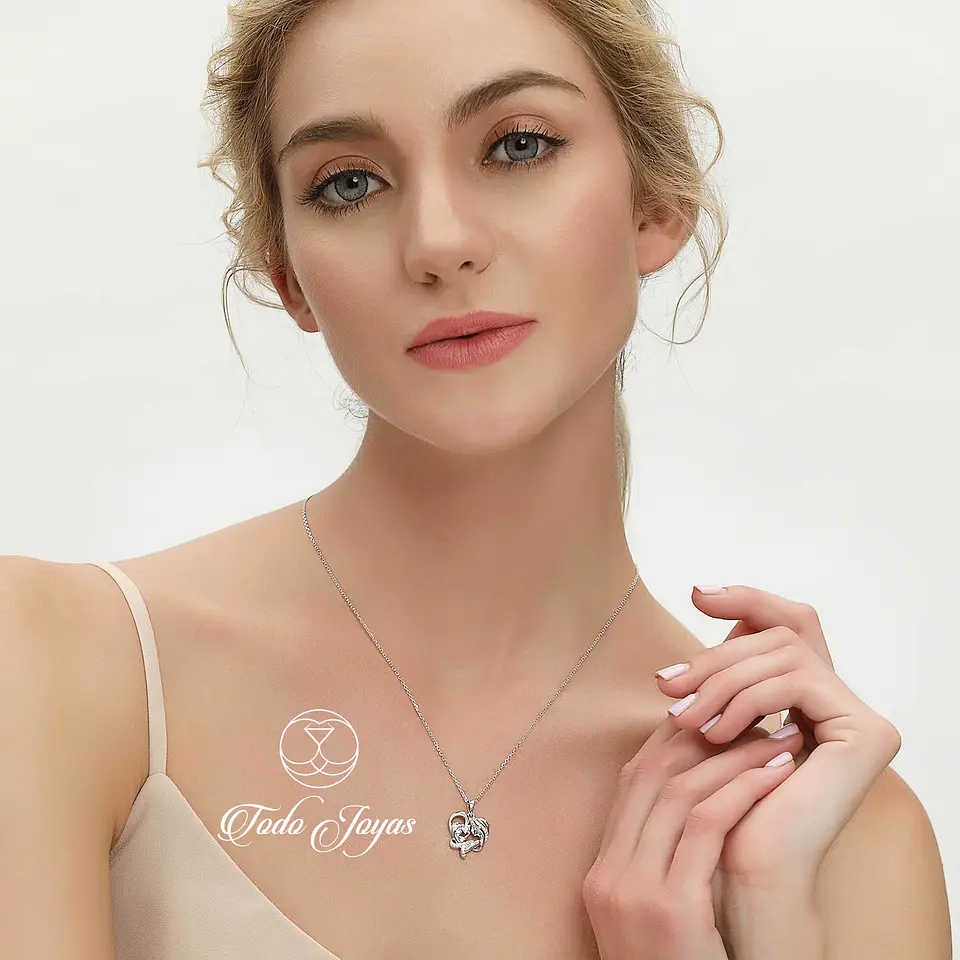 Collar Mama y Bebe Amor Madre Plateado 4