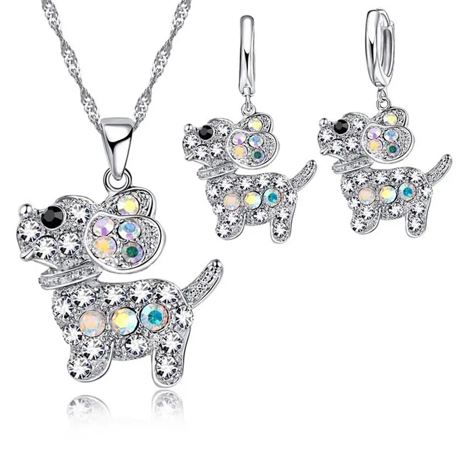 Conjunto Perrito Brillante Plateado 1