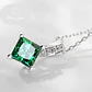 Collar Cristal Verde Cuadrado Plateado - Miniatura 3