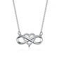 Collar Infinito Corazon Plateado - Miniatura 1