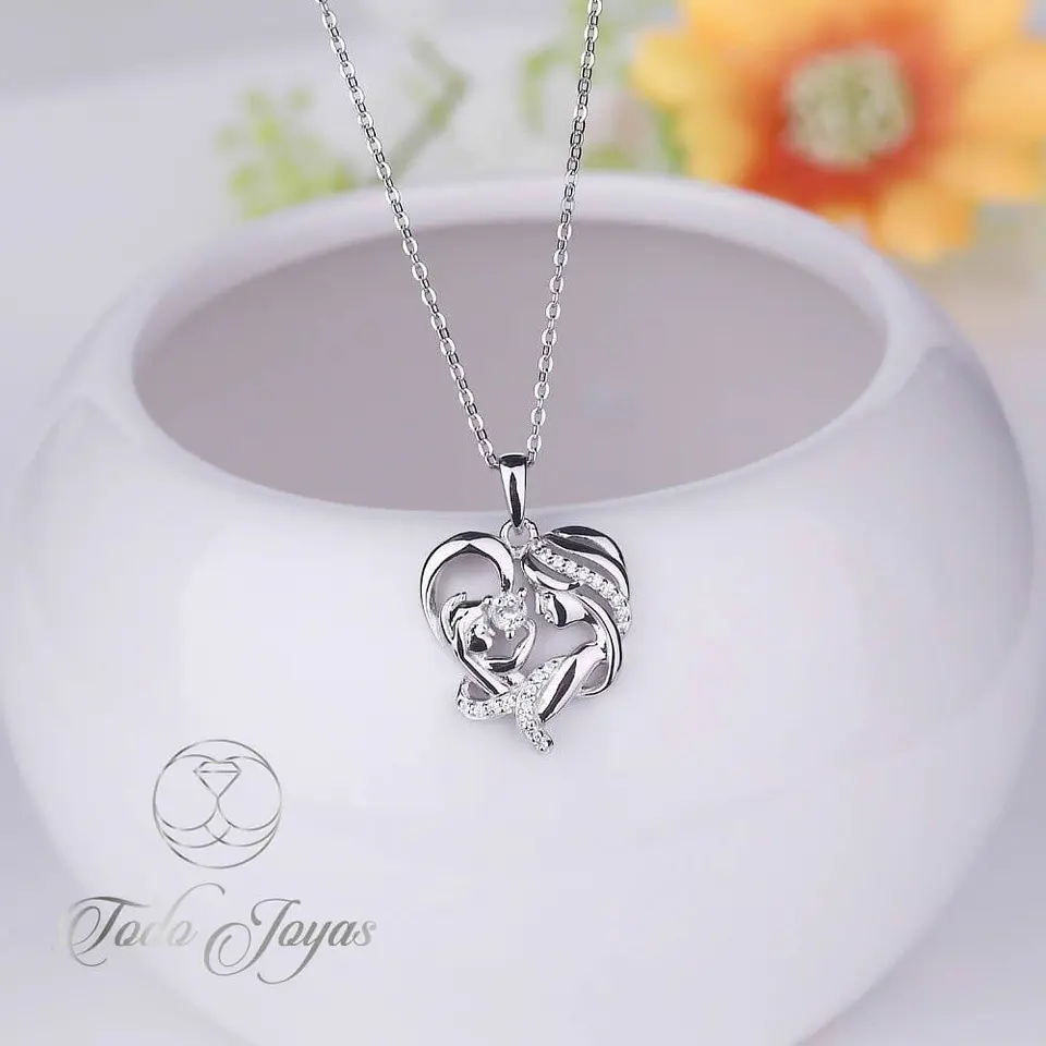 Collar Mama y Bebe Amor Madre Plateado 5