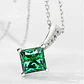 Collar Cristal Verde Cuadrado Plateado - Miniatura 4