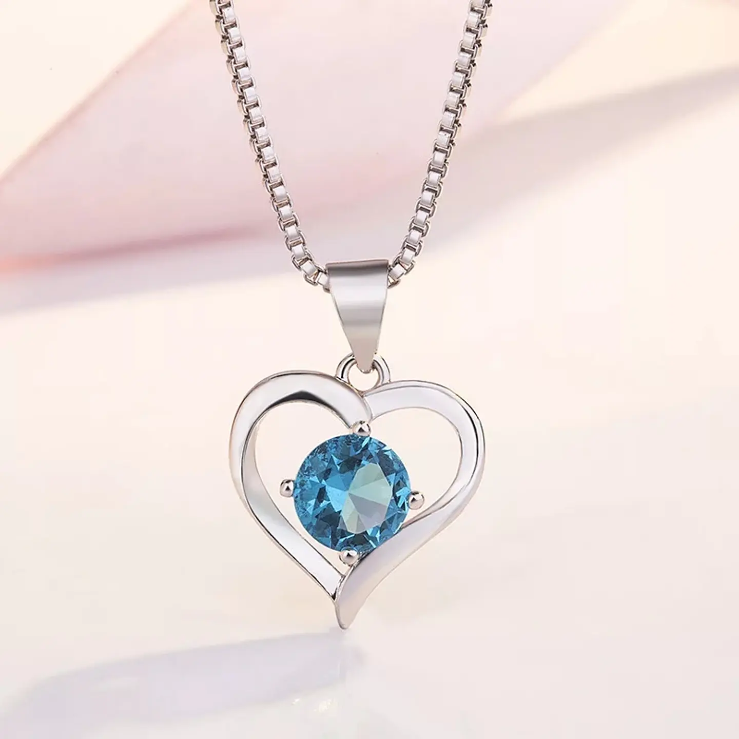 Collar Corazon Elegante Azul 5