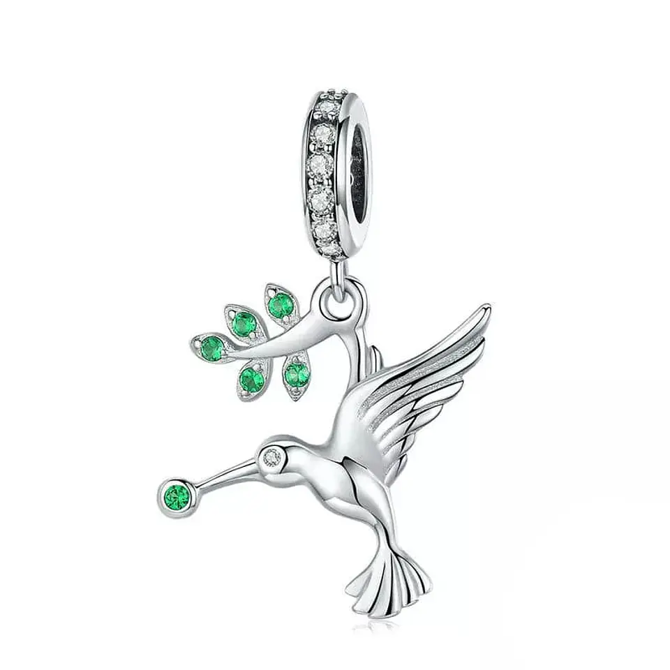 Charm Dije Plata 925 Colibri con Rama 1