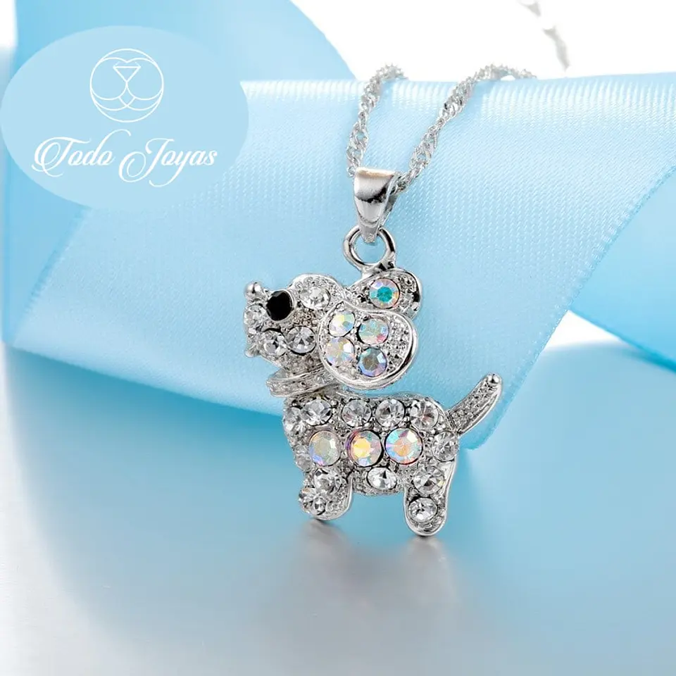 Conjunto Perrito Brillante Plateado 5