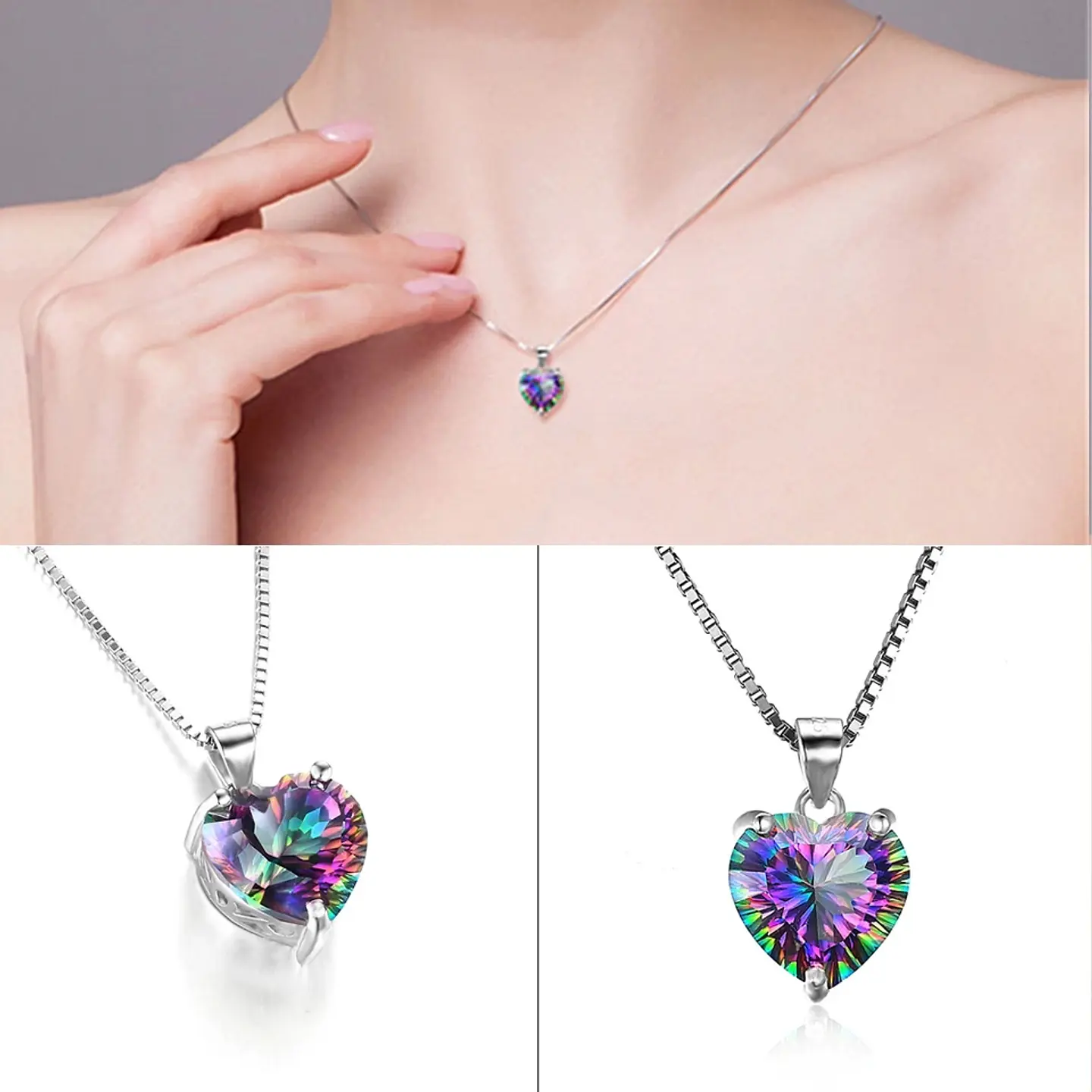 Collar Mini Corazon Cristal Tornasol 4