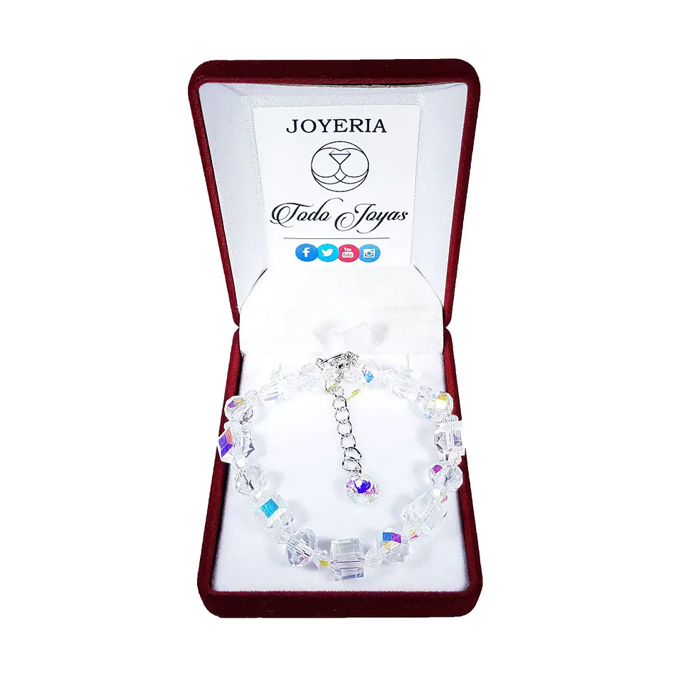 Pulsera Cristales AB Tornasol Ajustable 2