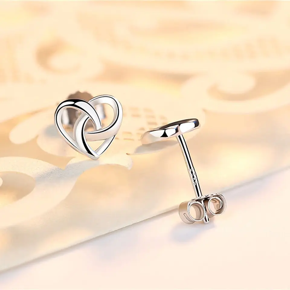 Aros de Corazon Infinito Plateado 3