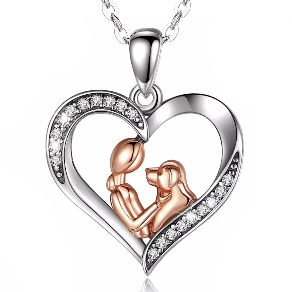 Collar Plata 925 Corazon Mascota Mujer 1