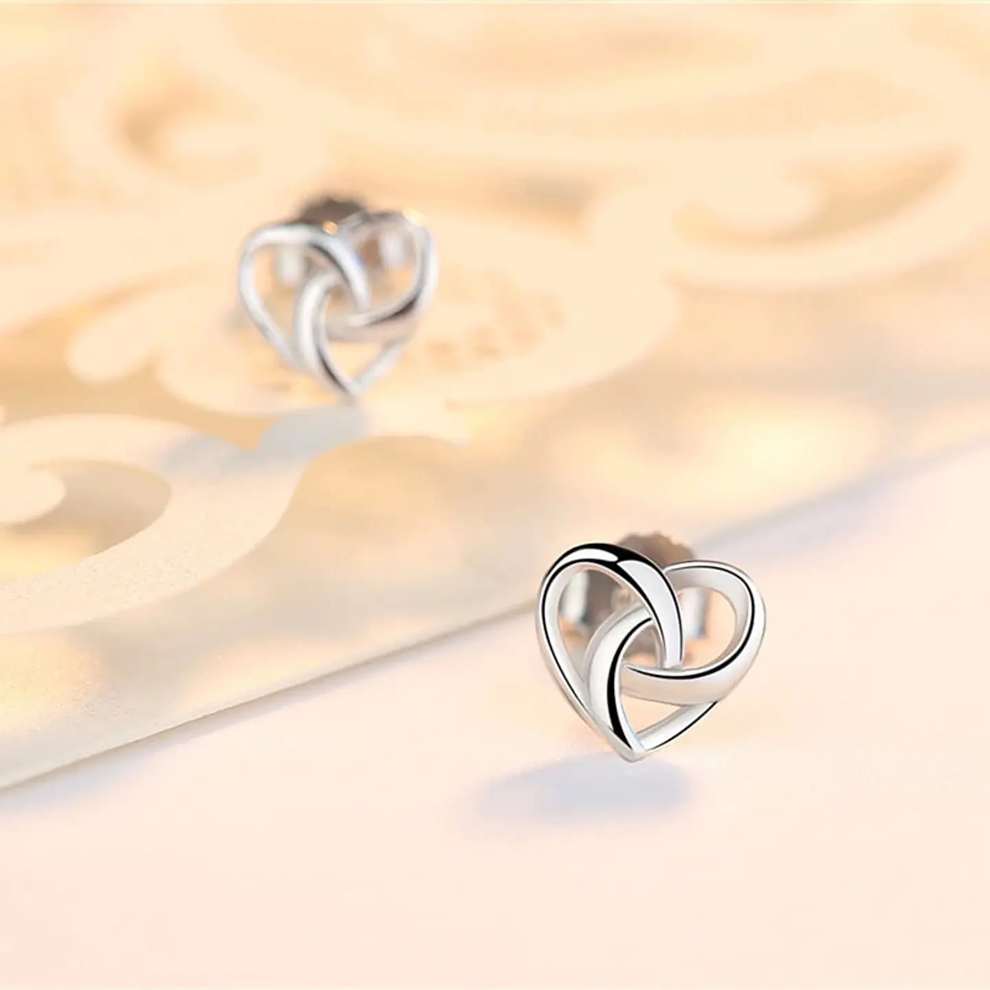 Aros de Corazon Infinito Plateado 4
