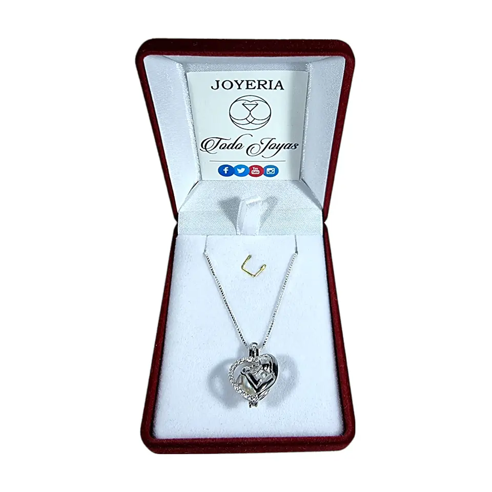 Collar Plata 925 Corazon Mama Hijo Perla 2