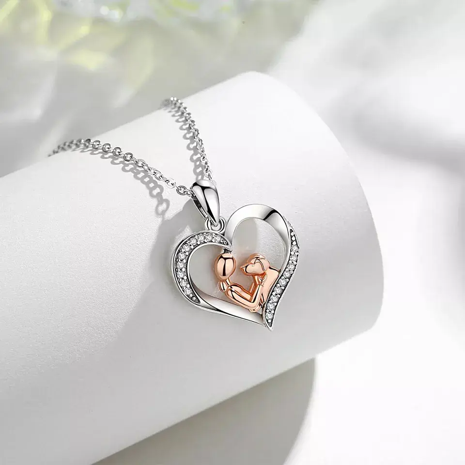 Collar Plata 925 Corazon Mascota Mujer 3