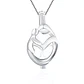 Collar Plata 925 Ovalo Mama Hijo Perla - Miniatura 1