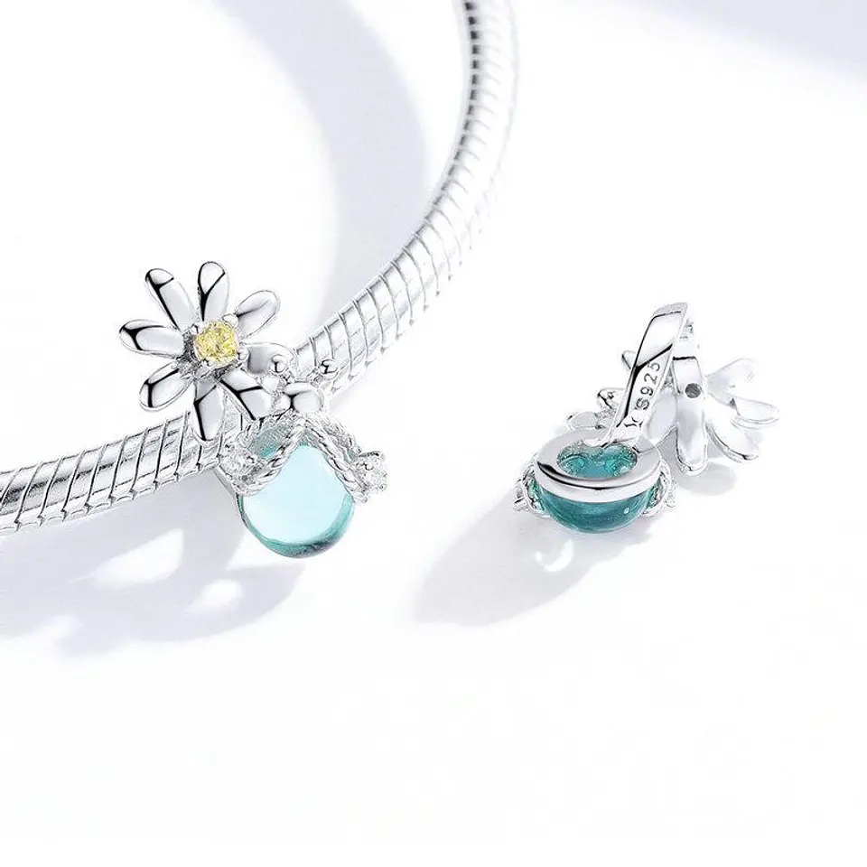 Charm Dije Plata 925 Flor Luciernaga 3