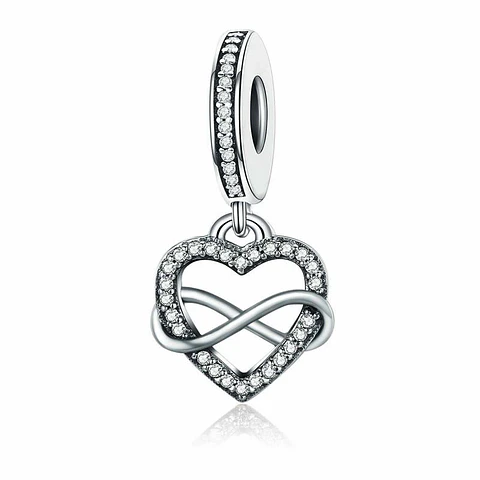 Charm Dije Plata 925 Corazon Infinito