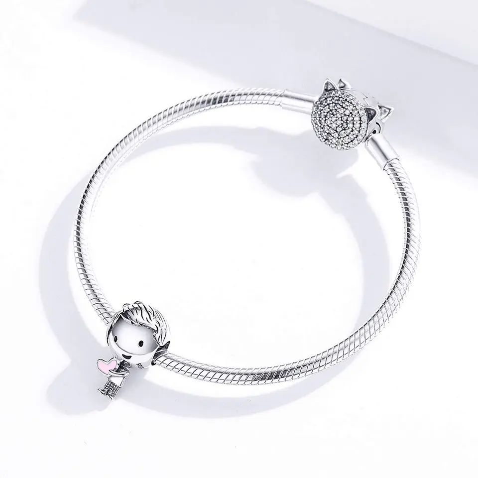 Charm Dije Plata 925 Niño con Corazon 3