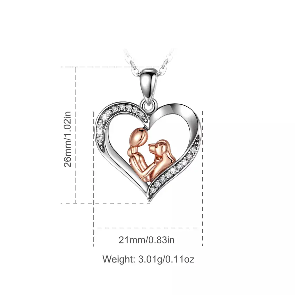 Collar Plata 925 Corazon Mascota Mujer 5