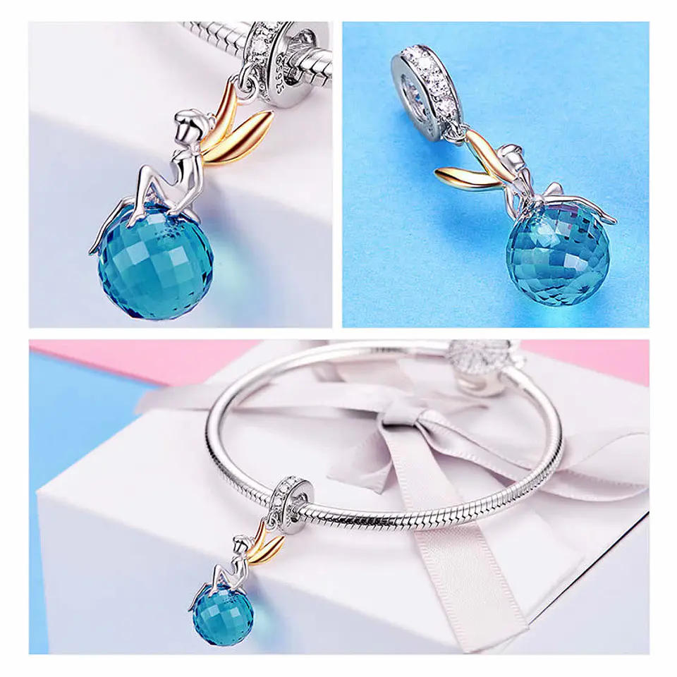 Charm Dije Plata 925 Hada Sobre Bola 3