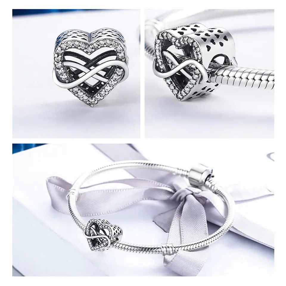 Charm Dije Plata 925 Infinito Corazon 3