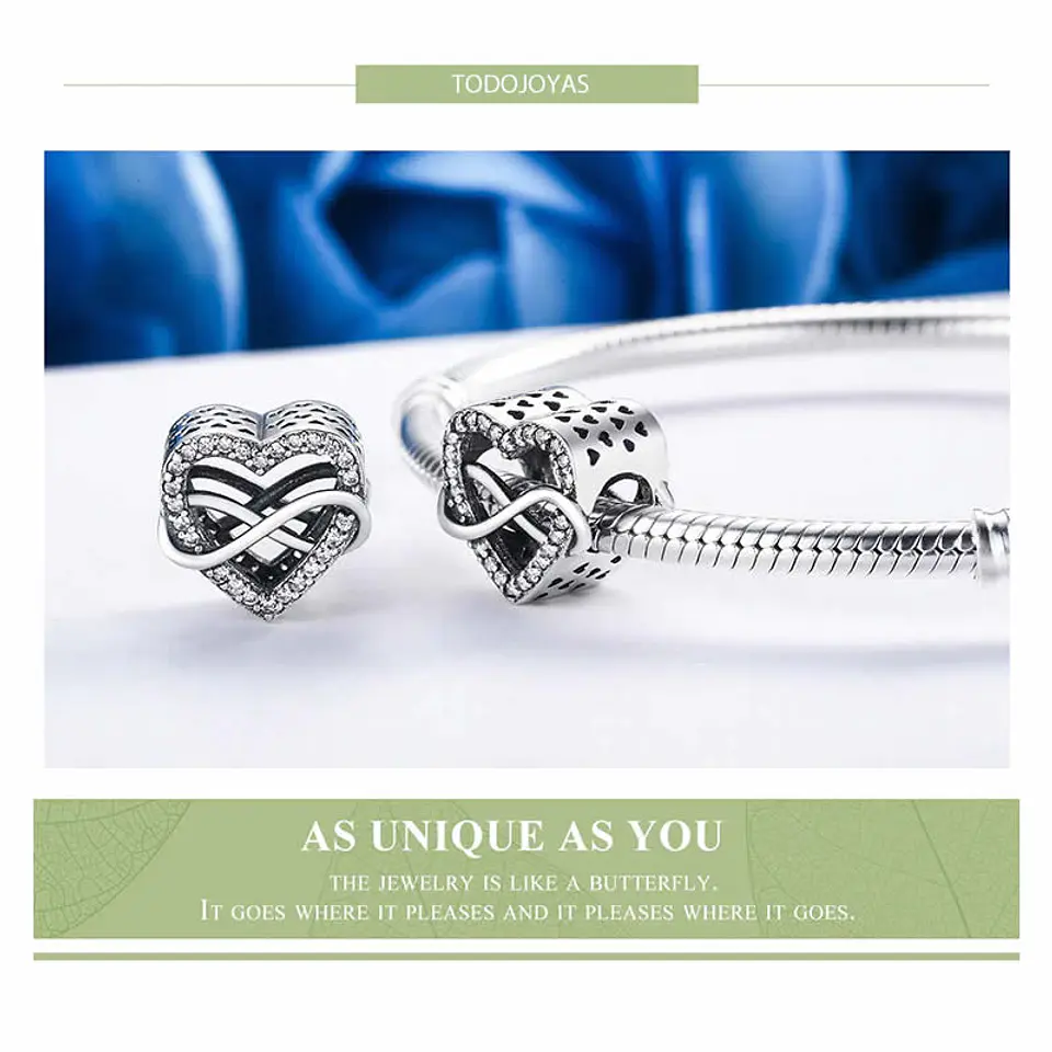 Charm Dije Plata 925 Infinito Corazon 4