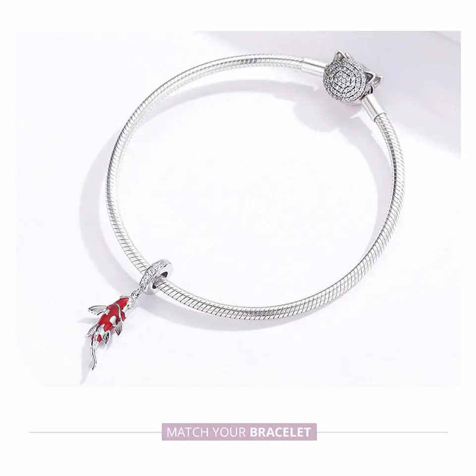 Charm Dije Plata 925 Pez de La Suerte 4