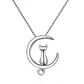 Collar Gato en Luna Mascota Plateado - Miniatura 1
