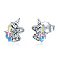 Aros Plata 925 Unicornio Multicolor - Miniatura 1