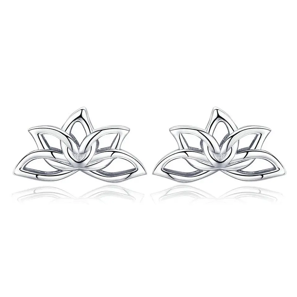 Aros Plata 925 Flor de Loto 1