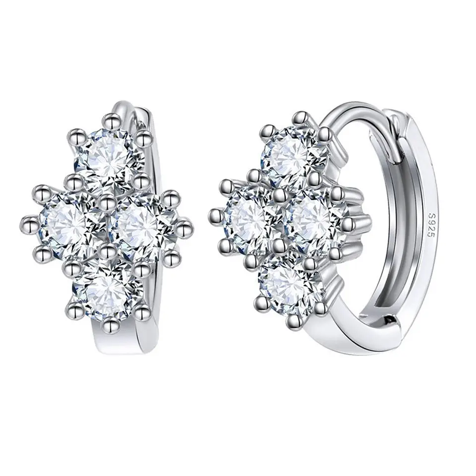 Aros Flor Circones Plateado 1