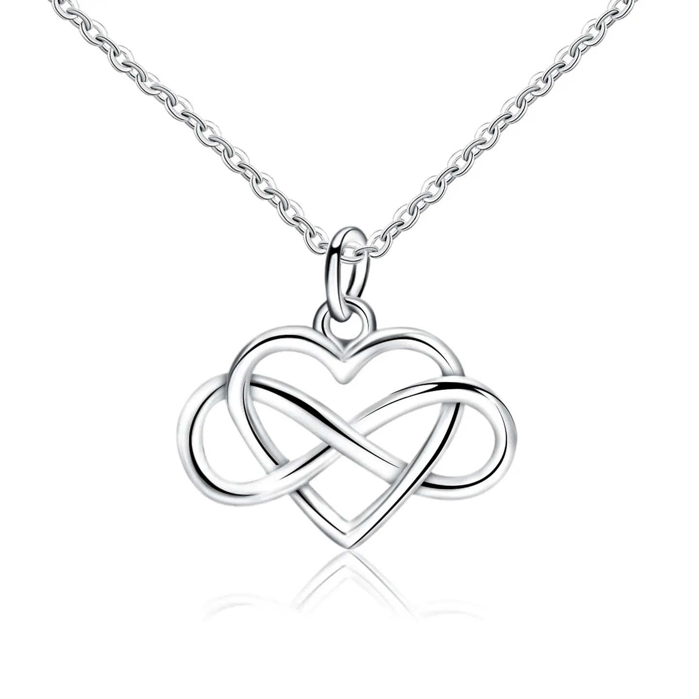 Collar Corazon Infinito Amor Plateado 1