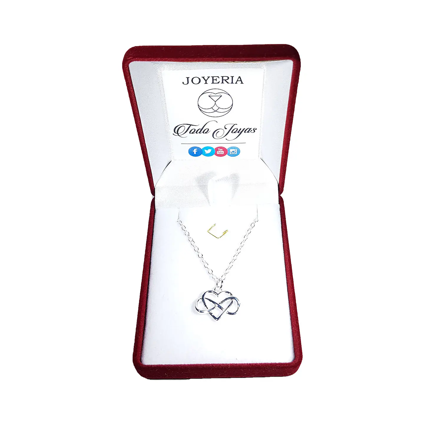 Collar Corazon Infinito Amor Plateado 2
