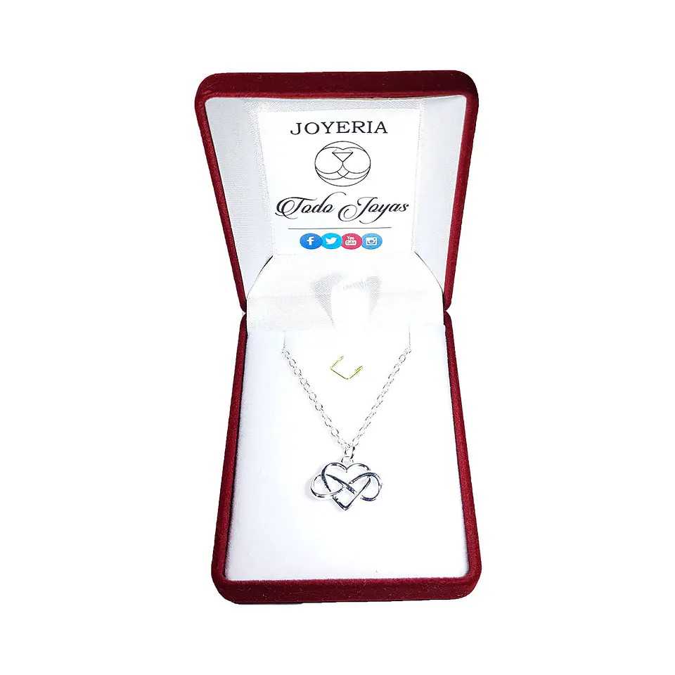 Collar Corazon Infinito Amor Plateado 2