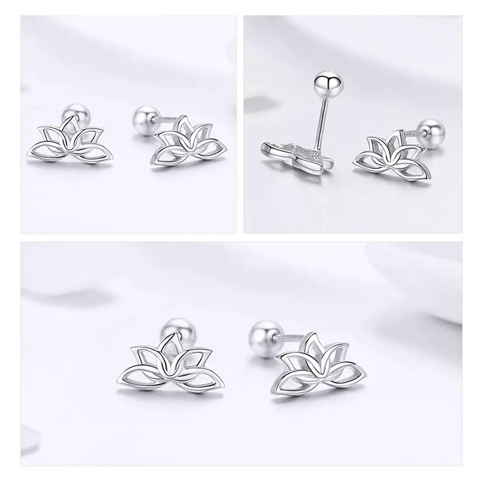 Aros Plata 925 Flor de Loto 3