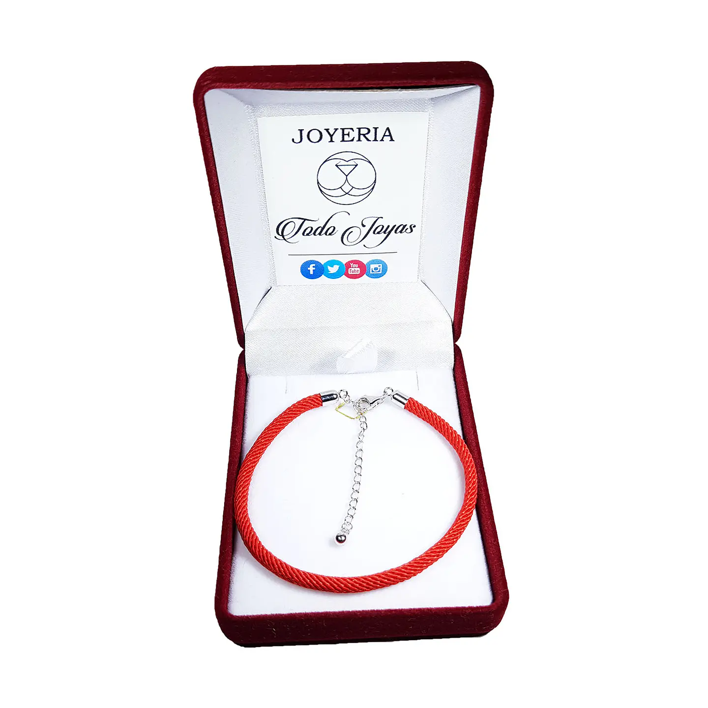 Pulsera Plata 925 Cuerda Roja Charms 2