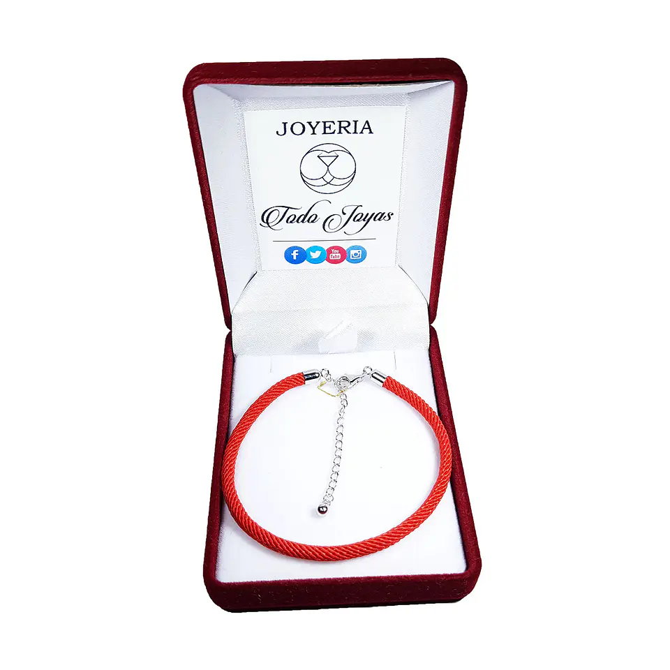 Pulsera Plata 925 Cuerda Roja Charms 2