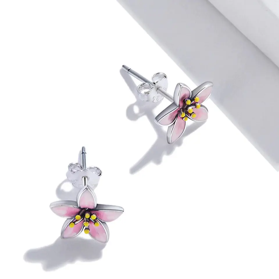 Aros Plata 925 Flor de Cerezo 3