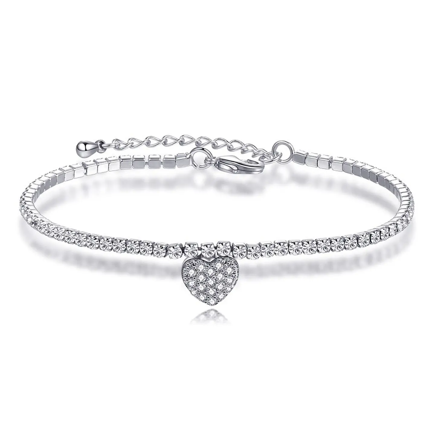 Pulsera Corazon y Circones Plateada 1