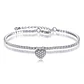 Pulsera Corazon y Circones Plateada - Miniatura 1