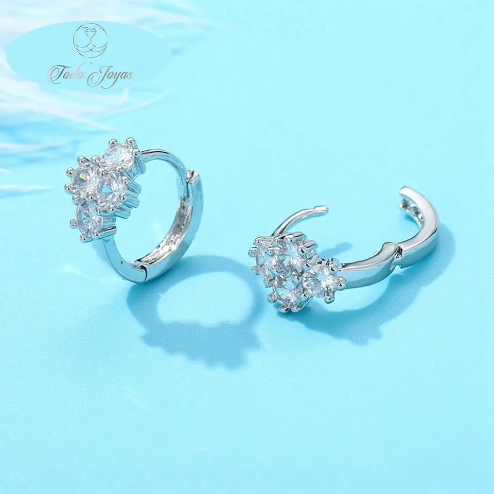 Aros Flor Circones Plateado 5