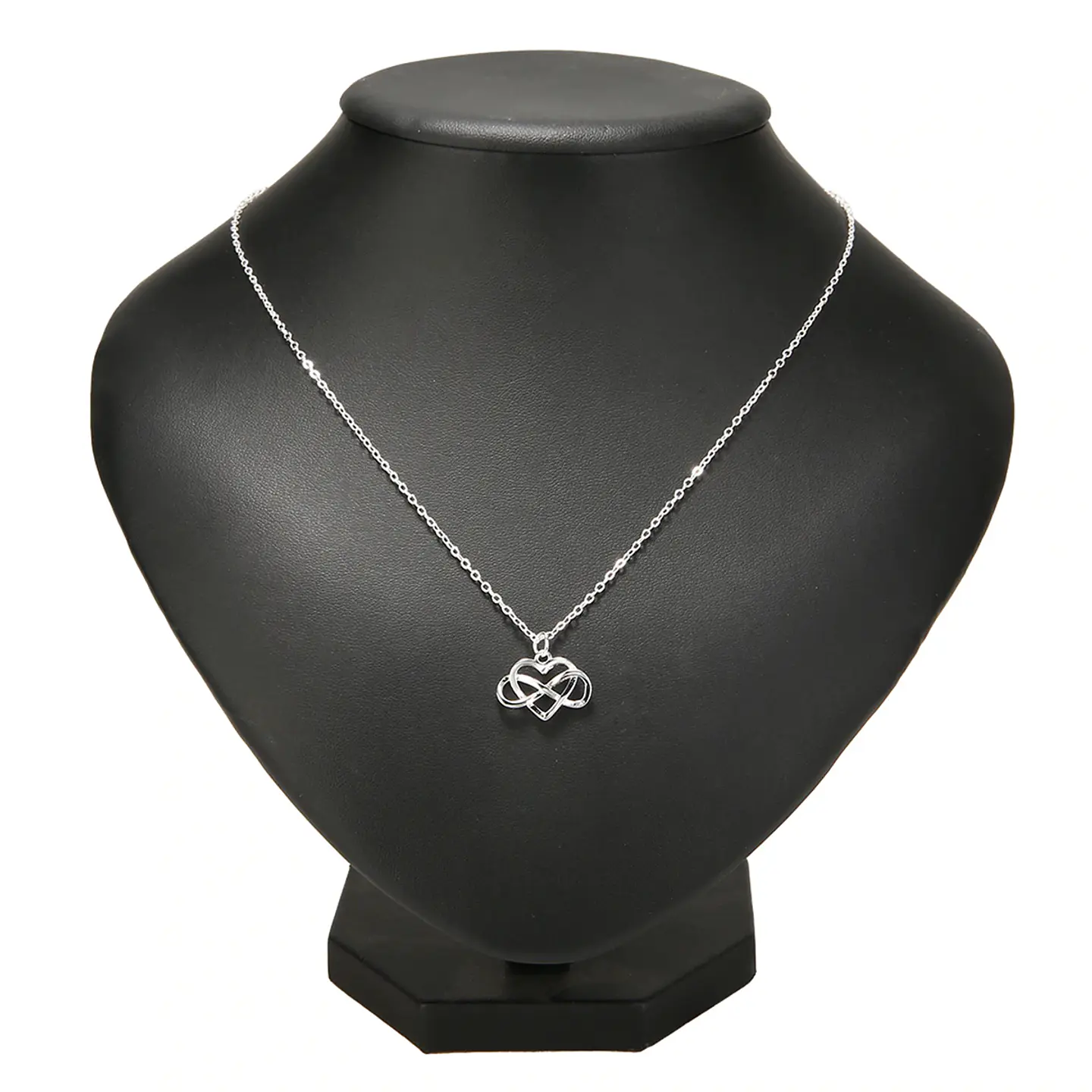 Collar Corazon Infinito Amor Plateado 5