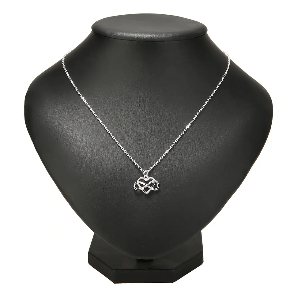 Collar Corazon Infinito Amor Plateado 5
