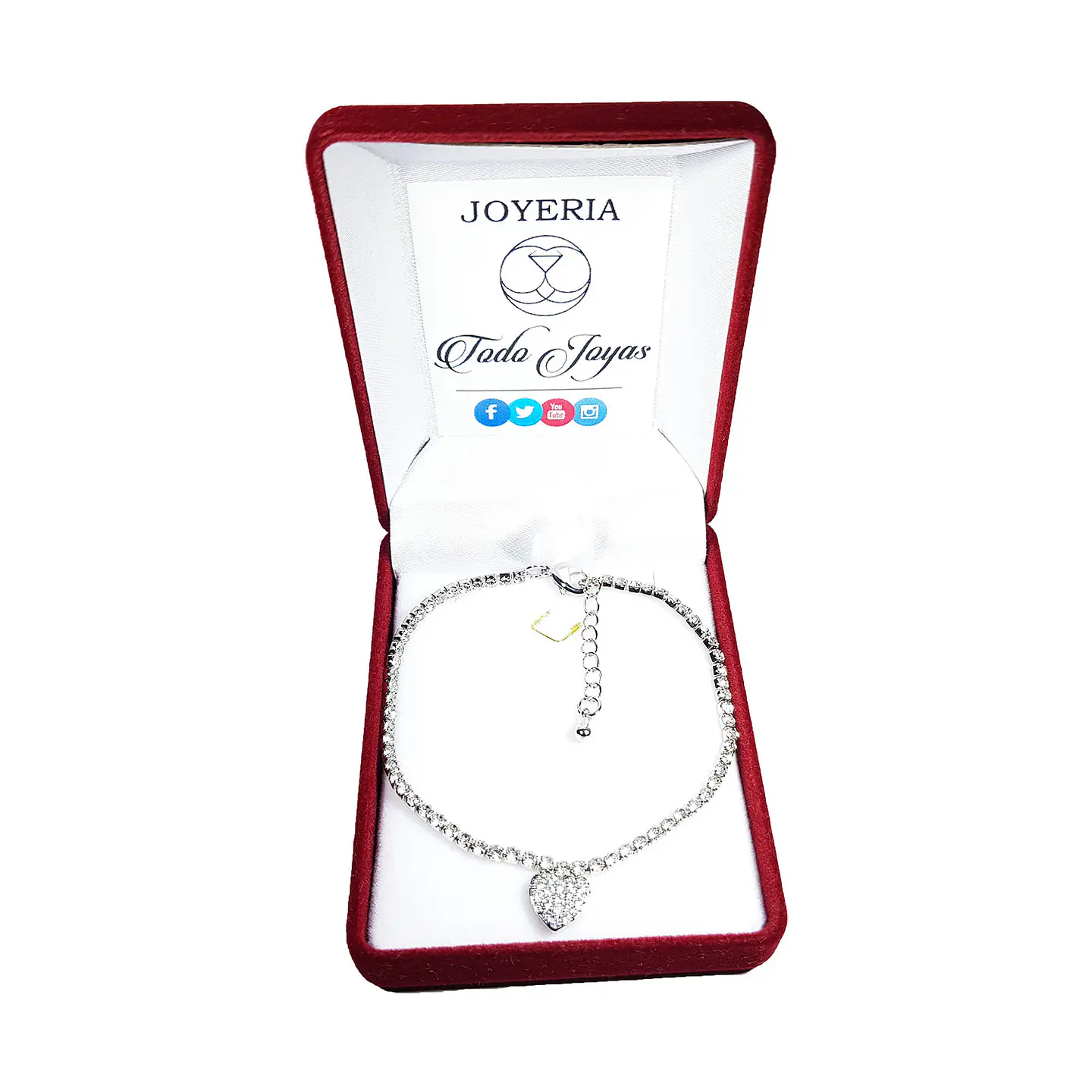 Pulsera Corazon y Circones Plateada 2