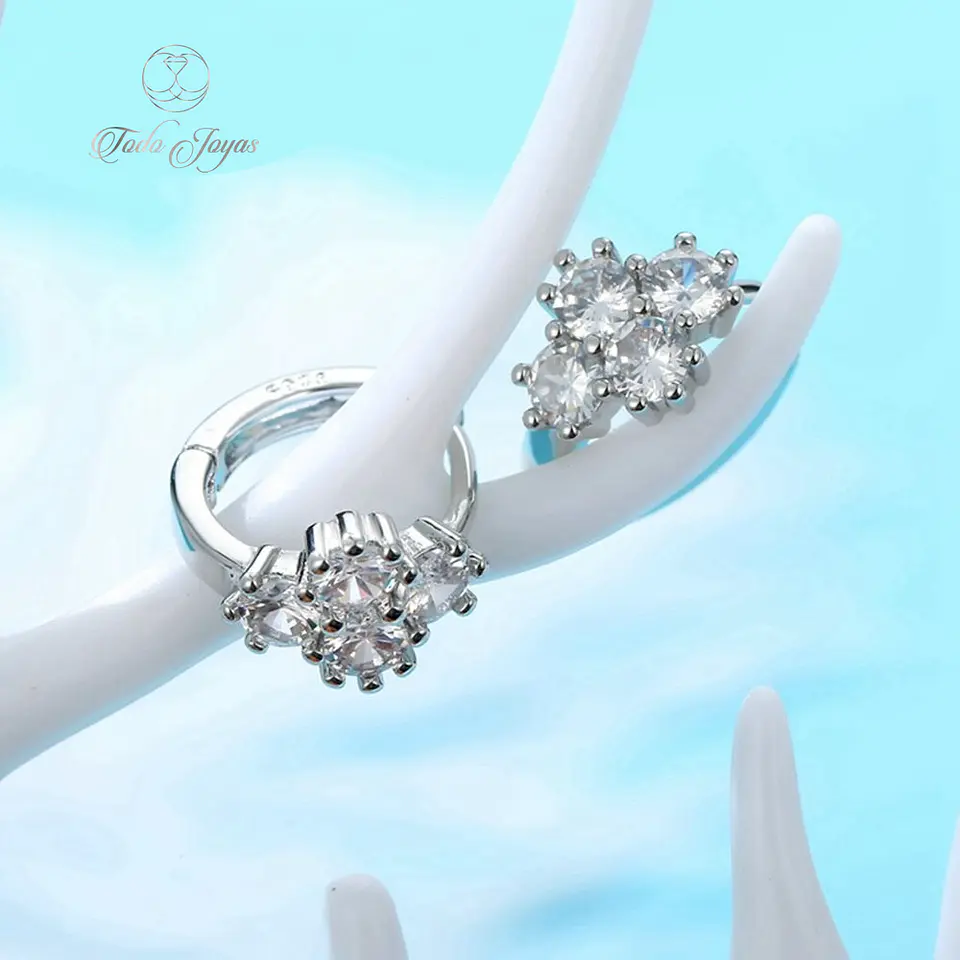 Aros Flor Circones Plateado 6